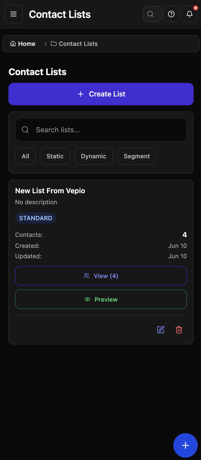 Cresca contact management: smart segmentation and GDPR compliance tools.